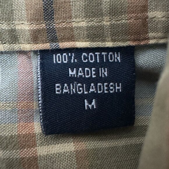 Izod Jeans Mens Plaid Short Sleeve Button-Up Shirt Size M 100% Cotton - Picture 4 of 5